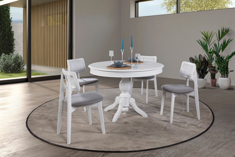 Ēdamistabas komplekts Kalune Design Albero 153, balts/pelēks