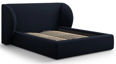 Кровать двухместная Micadoni Home Miley Velvet, 160 x 200 cm, темно-синий, с решеткой