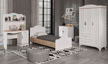 Guļamistabas mēbeļu komplekts Kalune Design Alessa, bērnistabu, balta/ozola