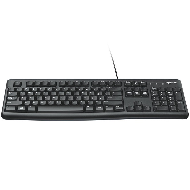 Klaviatūra Logitech K120 EN/RU, melna