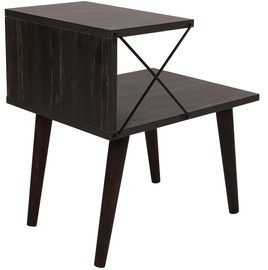 Naktsskapītis Kalune Design Cross 854KLN3307, tumši brūna, 40 x 50 cm x 55 cm
