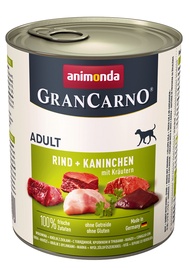 Влажный корм для собак Animonda GranCarno Adult, крольчатина, 0.8 кг