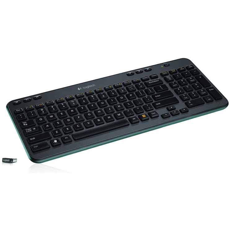 Klaviatūra Logitech Wireless K360 EN/RU, juoda, belaidė