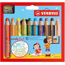 Цветные карандаши Stabilo Woody 3in1, 10 шт.
