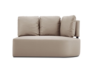 Kampinė lauko sofa Calme Jardin Barts, smėlio, kairinė, 102 cm x 142 cm x 85 cm