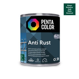 Emaljas krāsa Pentacolor Anti Rust, pus-spīdīgs, 0.9 l, zaļa