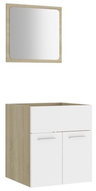 Vannitoa mööblikomplekt VLX 804778, valge/tamm, 38.5 x 41 cm x 46 cm