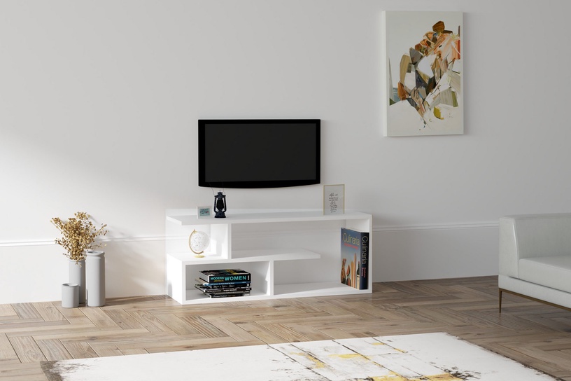 TV-laud Kalune Design Cafu, valge, 100 cm x 29.6 cm x 40 cm