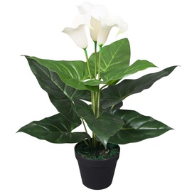 Mākslīgie ziedi puķu podā, lilija VLX Calla Lily, balta, 45 cm