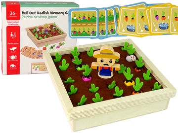 Деревянная игра на память ферма Lean Toys Pull out the Radish 13242, 6 см, многоцветный