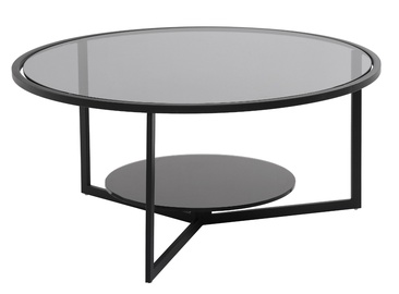 Kafijas galdiņš Miloo Flatiron, melna, 94 cm x 94 cm x 45 cm