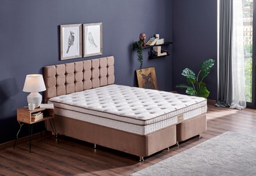 Кровать двухместная Kalune Design Helen, 180 x 200 cm, светло-коричневый, с матрасом, с решеткой