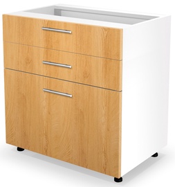 Нижний кухонный шкаф Halmar Vento DS3-80/82, белый/дубовый, 520 мм x 800 мм x 820 мм