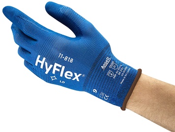 Перчатки Ansell HyFlex Safety 11-818, синий, 9