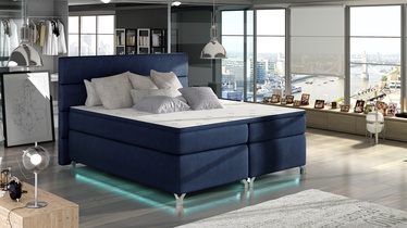 Кровать Amadeo Ontario 81, 160 x 200 cm, темно-синий, с матрасом, с решеткой