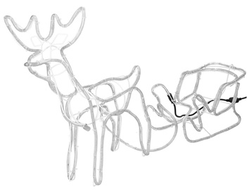 Декорация Springos Reindeer With Sleigh 5907719422398, 650 мм, 1.5 м, 264 LED, белый