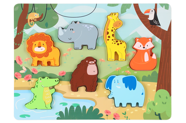 Koka puzle Animals 630238, daudzkrāsaina