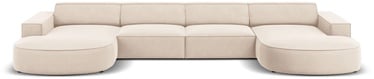 Dīvāns Micadoni Home Jodie Velvet Rounded Panoramic 6 Seats, bēša, 364 x 166 cm x 70 cm