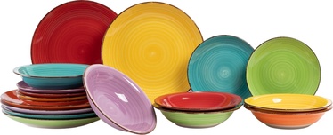 Šķīvis pusdienu/zupas Studio Tavola Rainbow, 18 gab., daudzkrāsaina