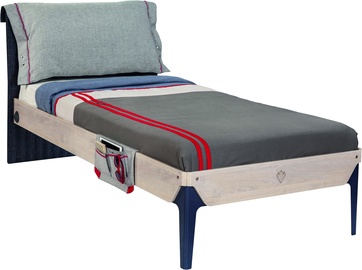 Детская кровать Kalune Design Single Bedstead Trio, синий/коричневый/серый, 214 x 129 см