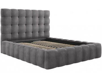 Кровать Micadoni Home Mamaia Velvet, 160 x 200 cm, серый, с решеткой