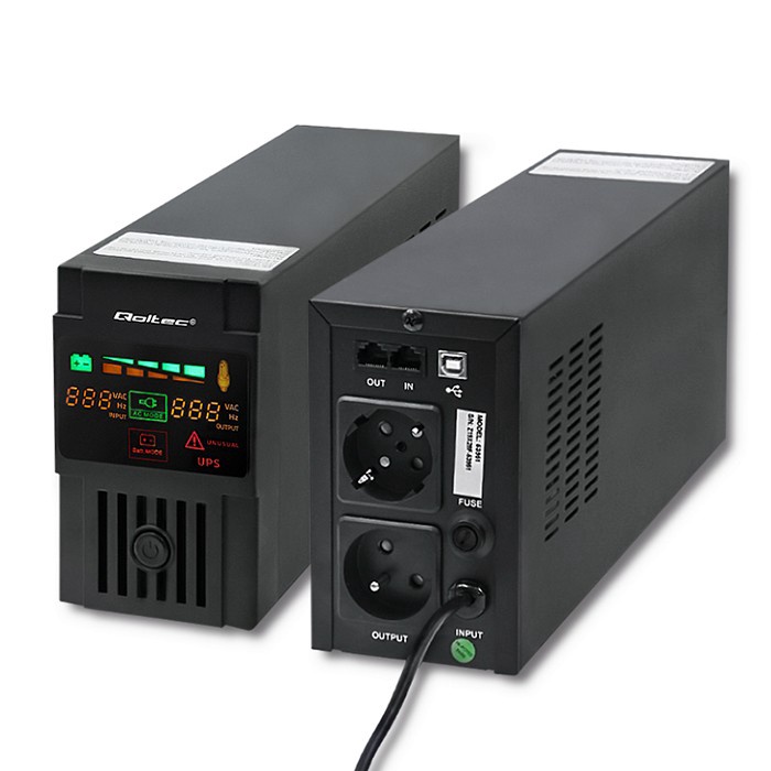 UPS sprieguma stabilizators Qoltec UPS Monolith, 480 W