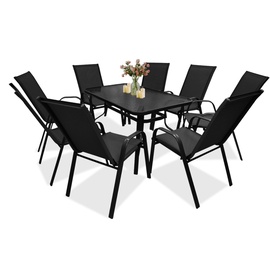 Välimööbli komplekt Menorca Duo, must, 8 istekohta