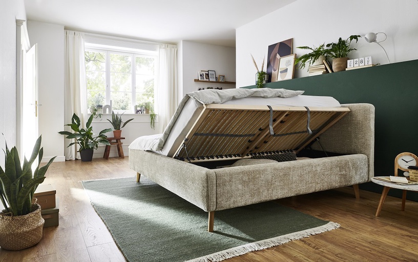 Кровать Mattis Yunus, 160 x 200 cm, бежевый, с решеткой