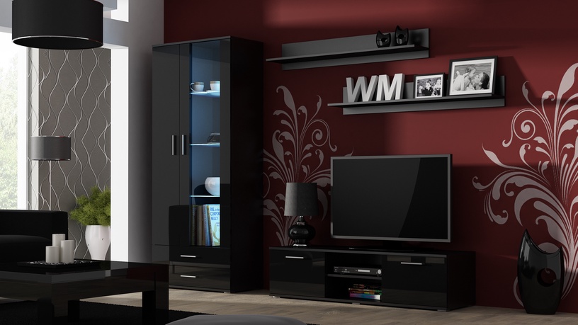 TV staliukas Cama Meble Soho 140, juodas, 140 cm x 43 cm x 37 cm