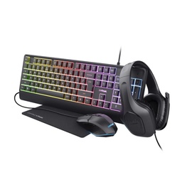 Tastatūras un peles komplekts Trust GXT 792 QUADROX, EN, melna