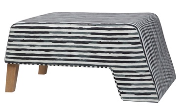 Пуф Kalune Design Kate 17, белый/черный, 84 см x 60 см x 40 см