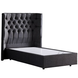 Кровать Kalune Design Matylda, 100 x 200 cm, антрацитовый, с решеткой