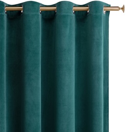 Nakts aizkari Room99 Charmy, sudraba/tumši zaļa, 140 cm x 280 cm