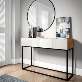 Konsolinis staliukas Avorio, rudas/baltas/juodas, 40 cm x 120 cm x 80 cm