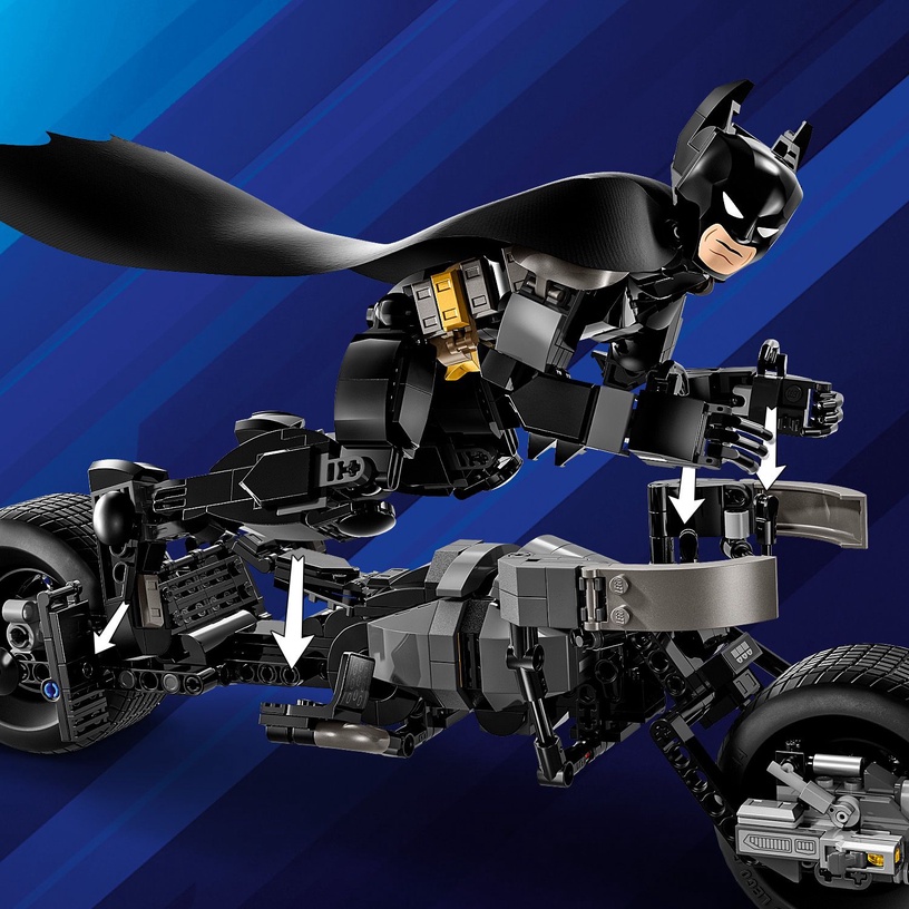Konstruktor LEGO® DC Batman™: Batman™-i ehitusfiguur ja Bat-Pod Bike 76273