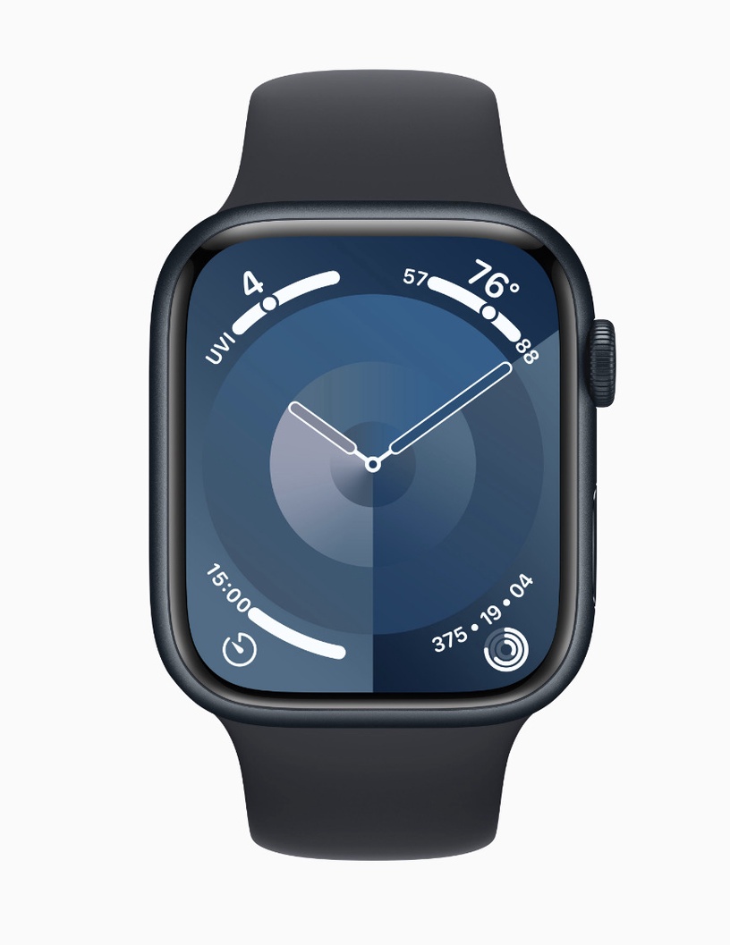 Умные часы Apple Watch Series 9 GPS + Cellular, 45mm Midnight Aluminium Midnight Sport M/L, черный