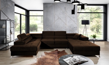 Stūra dīvāns Eduardo Kronos 06, tumši brūna, kreisais, 202 x 345 cm x 90 cm