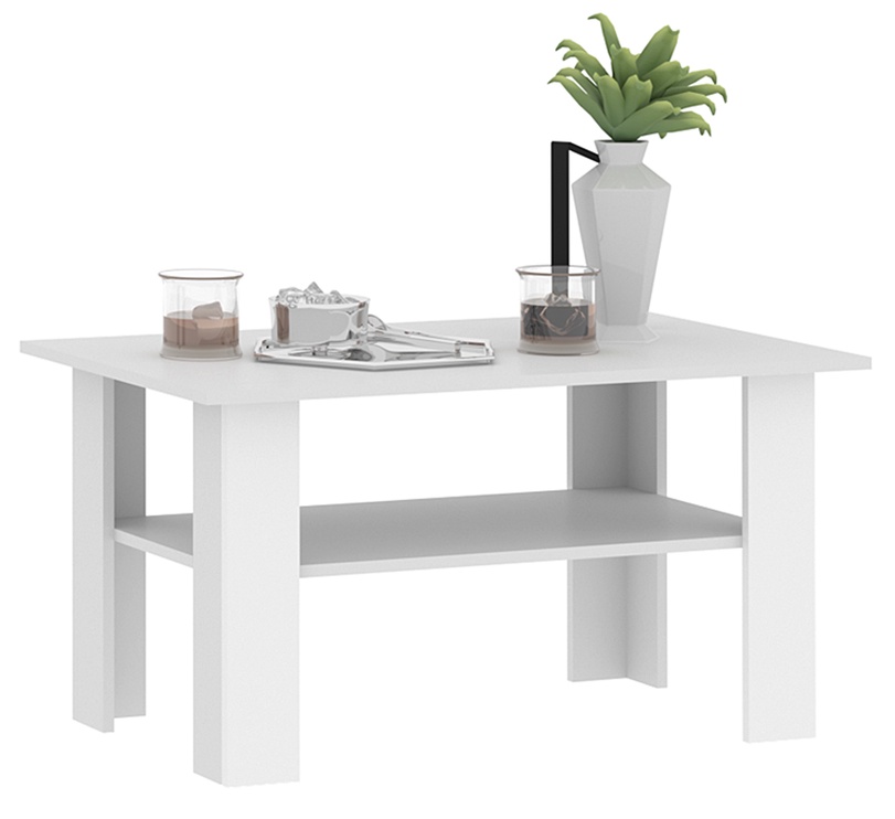 Kafijas galdiņš Tuckano Basic, balta, 90 cm x 43 cm x 55 cm