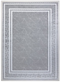 Ковер Hakano Mosse Frame 2, белый/серый, 250 см x 80 см