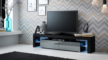 TV-laud Cama Meble RTV Solo, must/hall, 35 cm x 200 cm x 45 cm