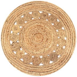 Ковер VLX Braided Jute 245342, коричневый, 90 см x 90 см
