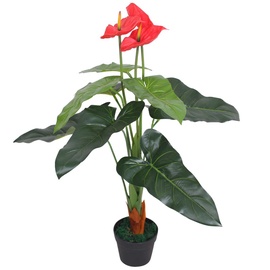 Искусственное растение VLX Anthurium Plant with Pot, красный/зеленый