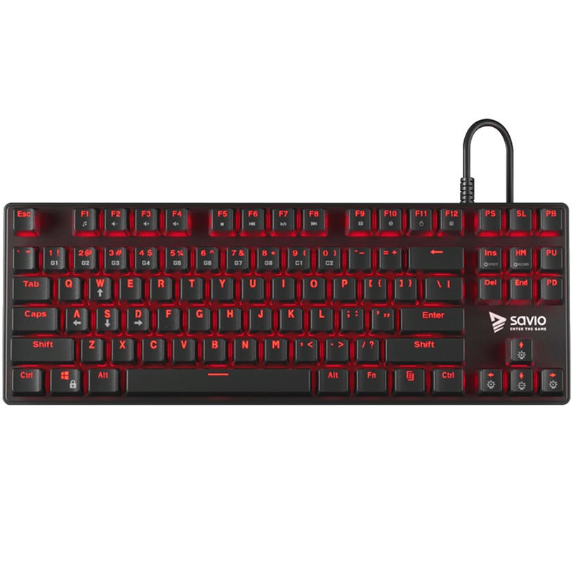 Клавиатура Savio Tempest Outemu Red, EN, черный