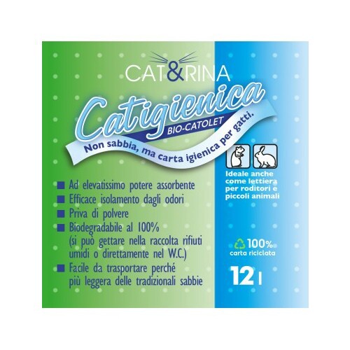 CAT&RINA CATIGIENICA-LETTIERA GATTI IN CARTA LT 12