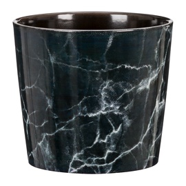 Цветочный горшок Scheurich Marble 63388, керамика, Ø 18 см, черный
