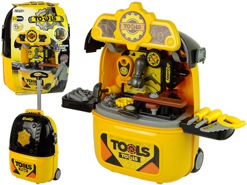 Bērnu darbarīku komplekts Lean Toys Deluxe Tool Set 10506, dzeltena