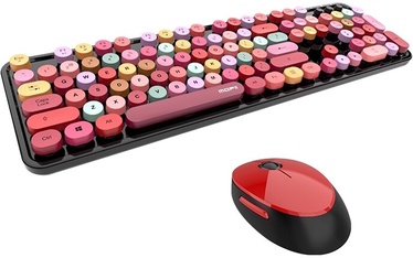 Комплект клавиатуры и мыши MOFII Sweet 2.4G EN, красный, беспроводная