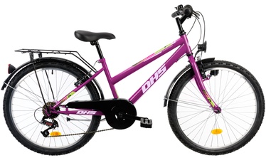 Велосипед городской DHS Junior 2414, 24 ″, 14" рама, фиолетовый