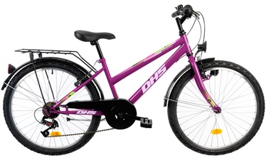 Velosipēds pilsētas DHS Junior 2414, 24 ", 14" rāmis, violeta