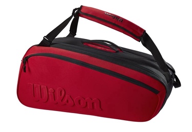 Спортивная сумка Wilson Clash V2 Super Tour 15 Pack, черный/красный, 330 мм x 735 мм x 405 мм